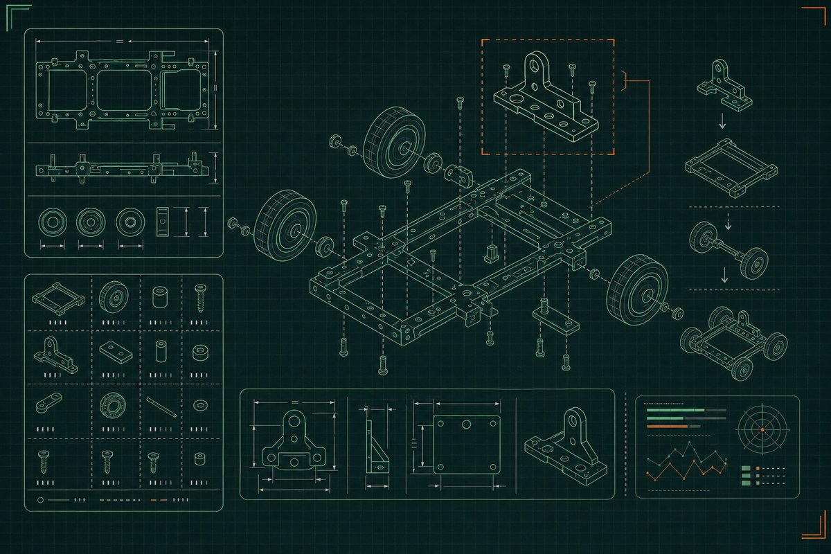 Schematic exploded vehicle-assembly diagram with a dashed selection outline around one component